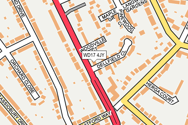 WD17 4JY map - OS OpenMap – Local (Ordnance Survey)