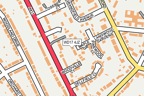 WD17 4JZ map - OS OpenMap – Local (Ordnance Survey)