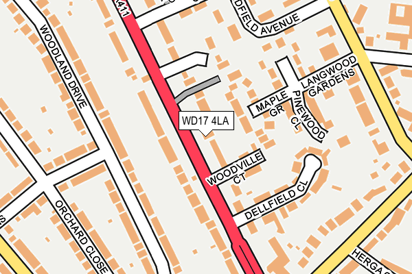 WD17 4LA map - OS OpenMap – Local (Ordnance Survey)