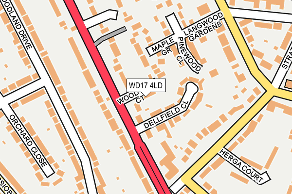 WD17 4LD map - OS OpenMap – Local (Ordnance Survey)