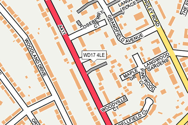WD17 4LE map - OS OpenMap – Local (Ordnance Survey)