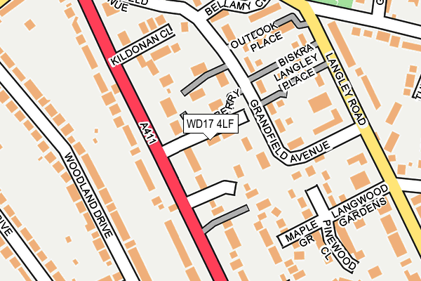 WD17 4LF map - OS OpenMap – Local (Ordnance Survey)