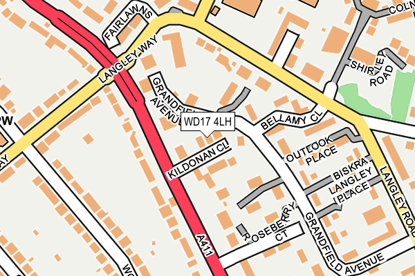WD17 4LH map - OS OpenMap – Local (Ordnance Survey)
