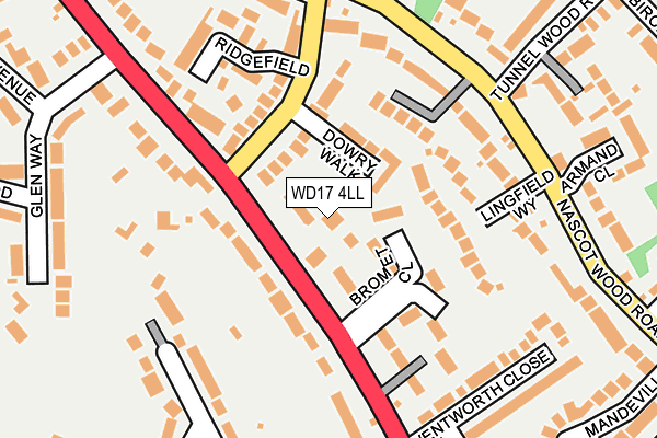 WD17 4LL map - OS OpenMap – Local (Ordnance Survey)