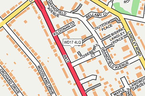 WD17 4LQ map - OS OpenMap – Local (Ordnance Survey)