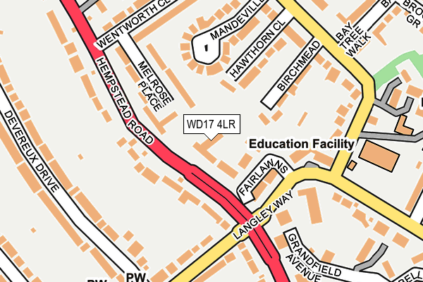 WD17 4LR map - OS OpenMap – Local (Ordnance Survey)
