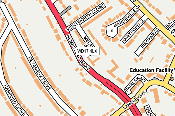 WD17 4LX map - OS OpenMap – Local (Ordnance Survey)