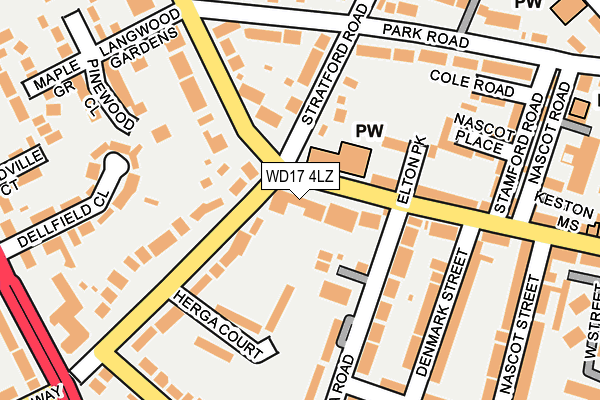 WD17 4LZ map - OS OpenMap – Local (Ordnance Survey)