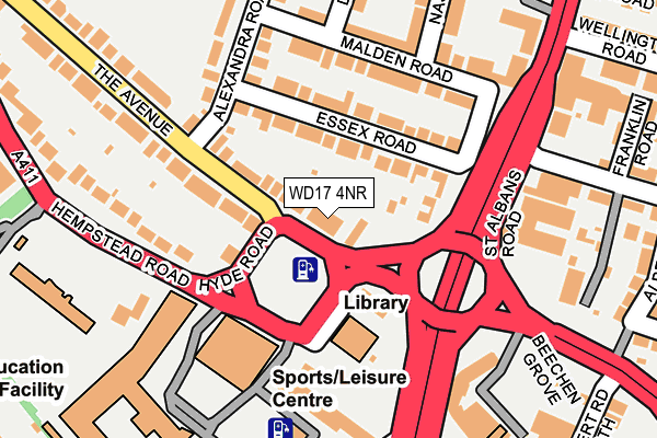 WD17 4NR map - OS OpenMap – Local (Ordnance Survey)