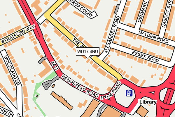 WD17 4NU map - OS OpenMap – Local (Ordnance Survey)