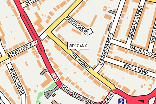 WD17 4NX map - OS OpenMap – Local (Ordnance Survey)