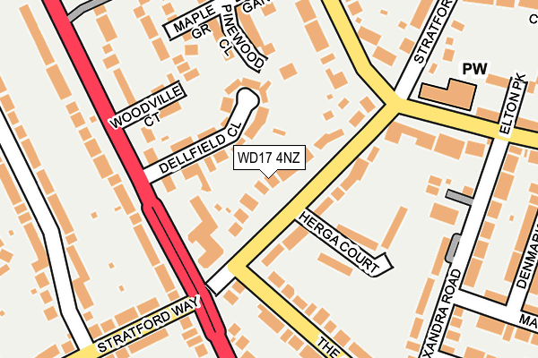 WD17 4NZ map - OS OpenMap – Local (Ordnance Survey)