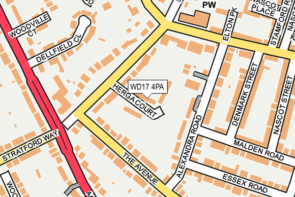 WD17 4PA map - OS OpenMap – Local (Ordnance Survey)