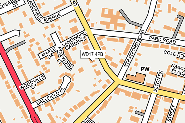 WD17 4PB map - OS OpenMap – Local (Ordnance Survey)