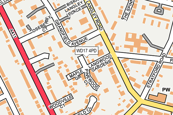 WD17 4PD map - OS OpenMap – Local (Ordnance Survey)