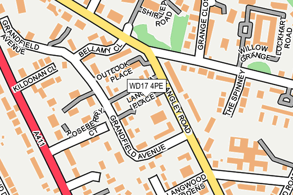 WD17 4PE map - OS OpenMap – Local (Ordnance Survey)