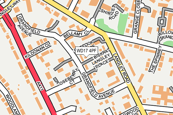 WD17 4PF map - OS OpenMap – Local (Ordnance Survey)