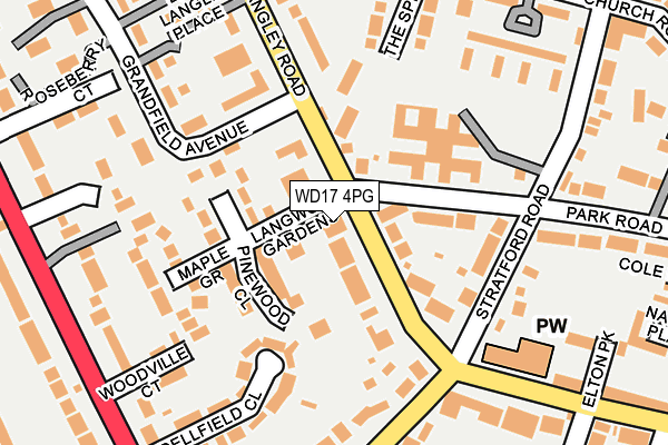 WD17 4PG map - OS OpenMap – Local (Ordnance Survey)