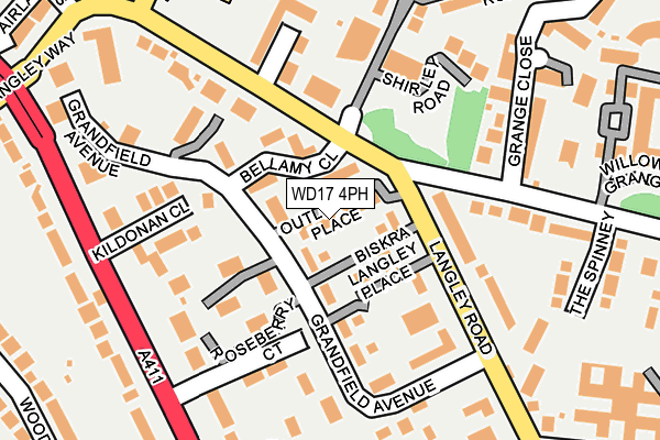 WD17 4PH map - OS OpenMap – Local (Ordnance Survey)