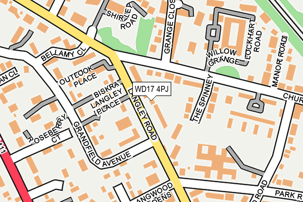 WD17 4PJ map - OS OpenMap – Local (Ordnance Survey)