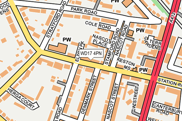 WD17 4PN map - OS OpenMap – Local (Ordnance Survey)