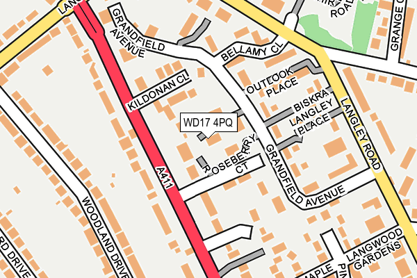 WD17 4PQ map - OS OpenMap – Local (Ordnance Survey)