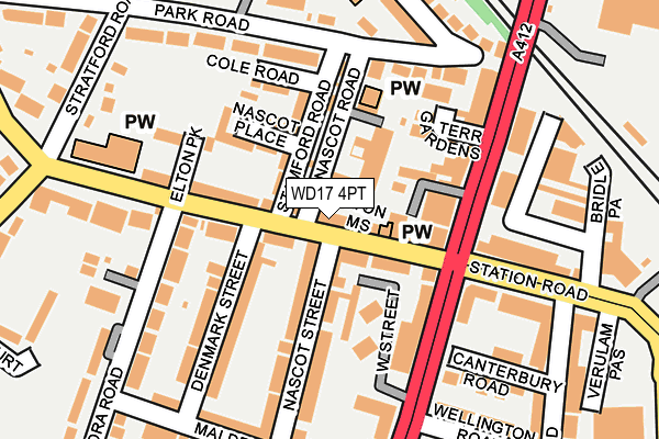 WD17 4PT map - OS OpenMap – Local (Ordnance Survey)
