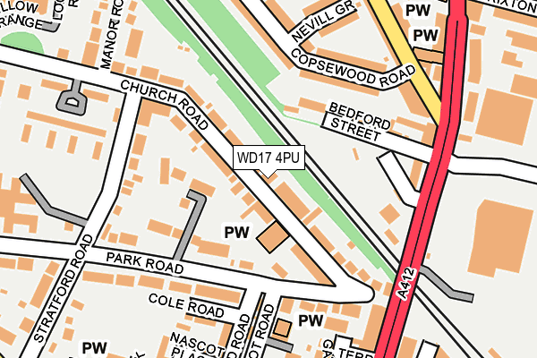 WD17 4PU map - OS OpenMap – Local (Ordnance Survey)