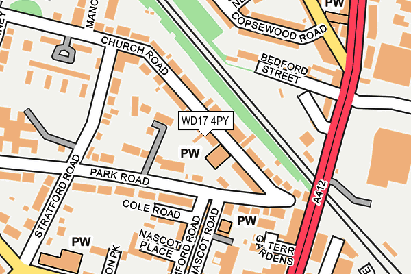 WD17 4PY map - OS OpenMap – Local (Ordnance Survey)