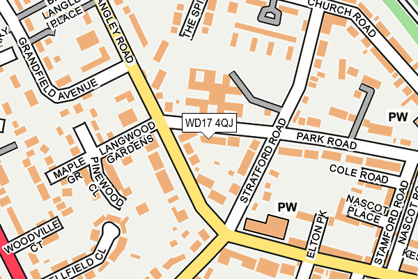WD17 4QJ map - OS OpenMap – Local (Ordnance Survey)