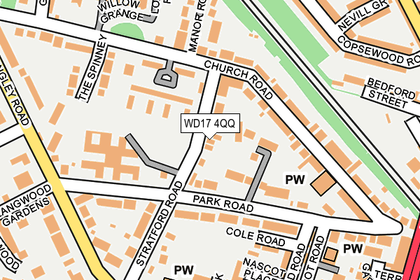 WD17 4QQ map - OS OpenMap – Local (Ordnance Survey)