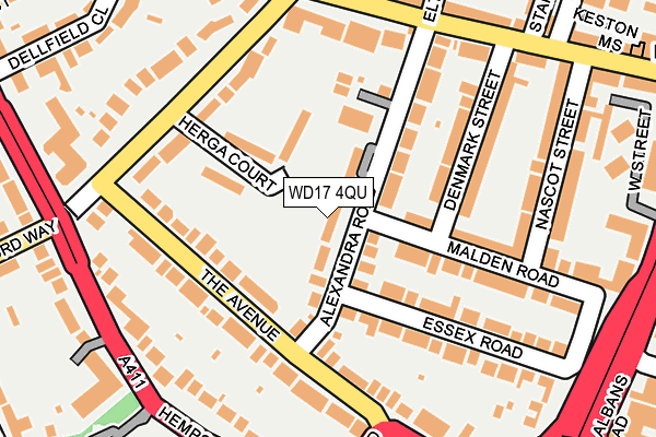WD17 4QU map - OS OpenMap – Local (Ordnance Survey)