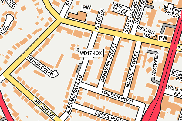 WD17 4QX map - OS OpenMap – Local (Ordnance Survey)