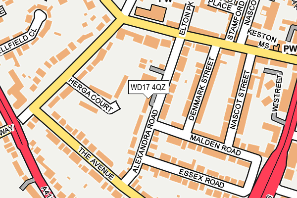 WD17 4QZ map - OS OpenMap – Local (Ordnance Survey)