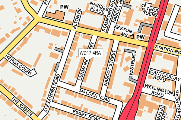 WD17 4RA map - OS OpenMap – Local (Ordnance Survey)