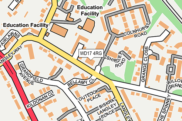 WD17 4RG map - OS OpenMap – Local (Ordnance Survey)