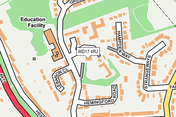 WD17 4RJ map - OS OpenMap – Local (Ordnance Survey)