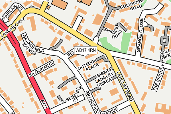 WD17 4RN map - OS OpenMap – Local (Ordnance Survey)