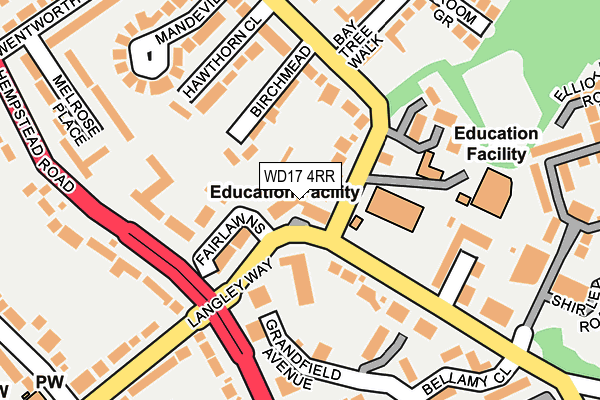 WD17 4RR map - OS OpenMap – Local (Ordnance Survey)