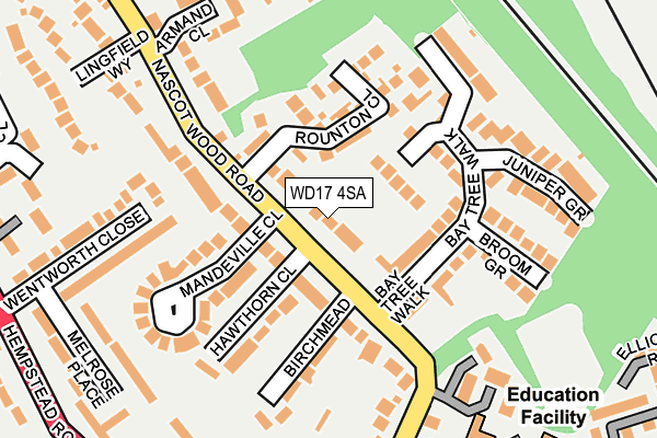 WD17 4SA map - OS OpenMap – Local (Ordnance Survey)