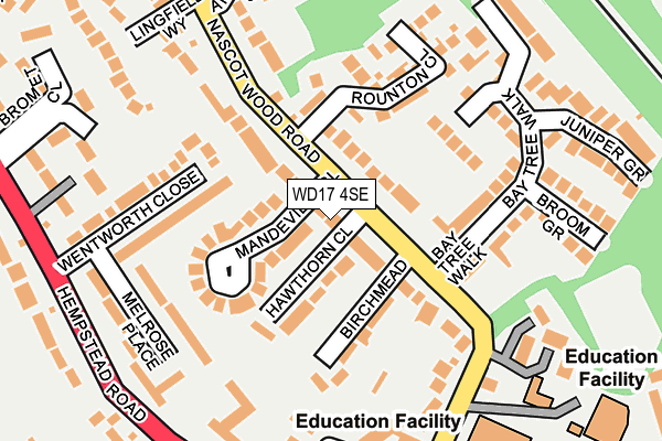 WD17 4SE map - OS OpenMap – Local (Ordnance Survey)