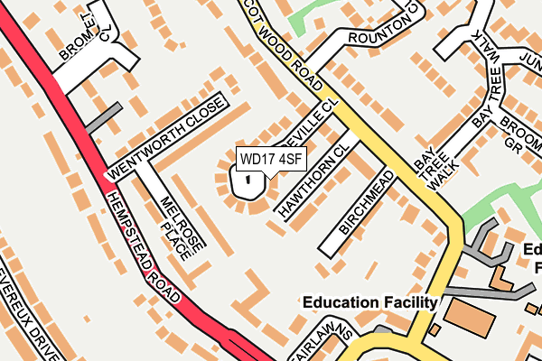 WD17 4SF map - OS OpenMap – Local (Ordnance Survey)