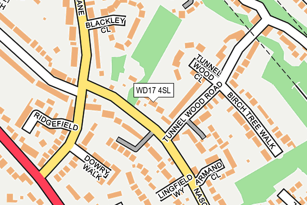 WD17 4SL map - OS OpenMap – Local (Ordnance Survey)