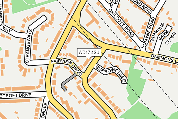WD17 4SU map - OS OpenMap – Local (Ordnance Survey)