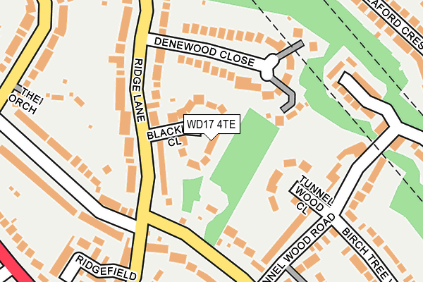 WD17 4TE map - OS OpenMap – Local (Ordnance Survey)