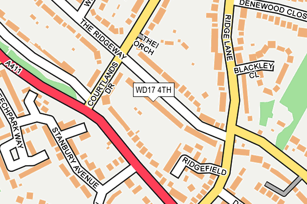 WD17 4TH map - OS OpenMap – Local (Ordnance Survey)