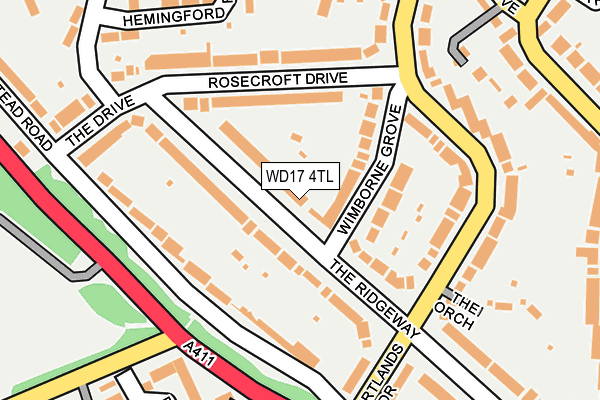WD17 4TL map - OS OpenMap – Local (Ordnance Survey)