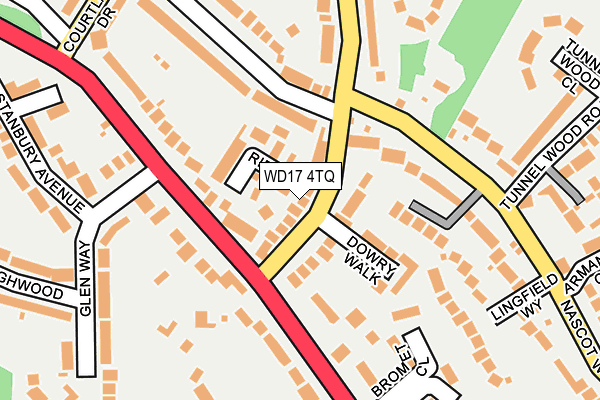 WD17 4TQ map - OS OpenMap – Local (Ordnance Survey)