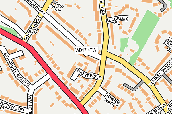 WD17 4TW map - OS OpenMap – Local (Ordnance Survey)