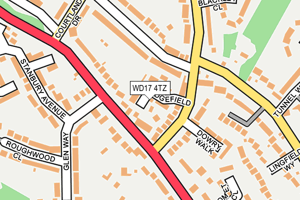 WD17 4TZ map - OS OpenMap – Local (Ordnance Survey)